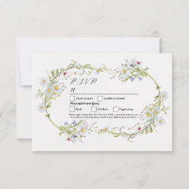 Convites RSVP Wedding Primavera Wildflower Daisy