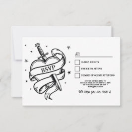 Convites RSVP Wedding Tattoo Traditional Rock Heart