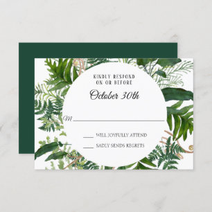 Convites RSVP Wedding Wild Ferns Forest Foliage