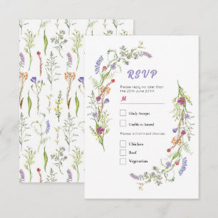 Convites RSVP Wedds Wildflower Ditsy Floral