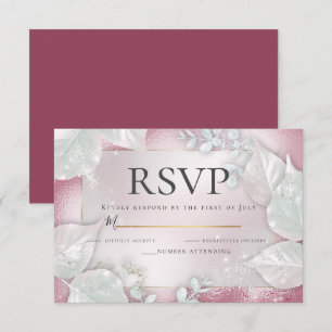 Convites RSVP   Ximmer Pearl Burgundy Pale
