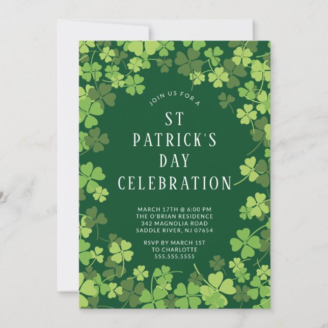 Convites Rua de Celebração de Shamrock. Dia de Patrick (Frente)