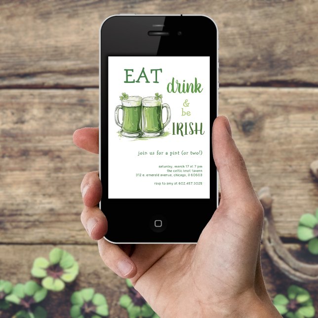 Convites Rua: Dia de Patricks Coma Bebida Seja Festa de Cer (Criador carregado)