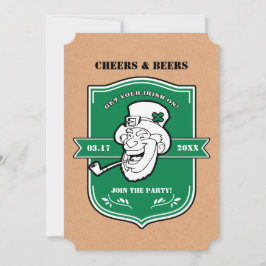 Convites Rua Engraçado Leprechaun. Festa do Dia de Patrick