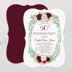 Convites Rua Floral Russo Marsala, 50.o Aniversário