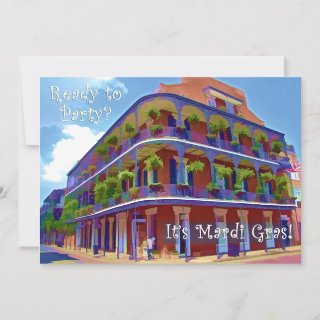 Convites Rua histórica de Nova Orleães do carnaval (Frente)