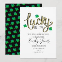Rua Patrick Day Lucky In Love Dourado Chá de panel
