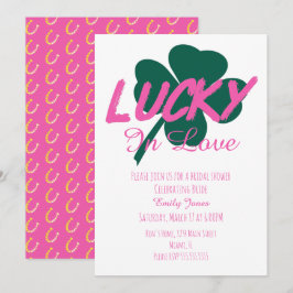 Convites Rua Patrick Day Lucky Pink Chá de panela