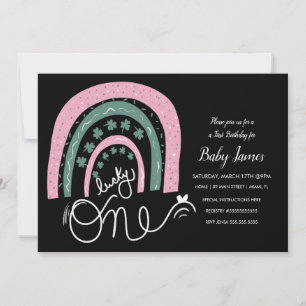 Convites Rua. Patricks Lucky primeiro aniversario Mão Dese