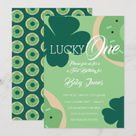 Convites Rua. Patricks Lucky Primeiro Aniversário Rosquinha