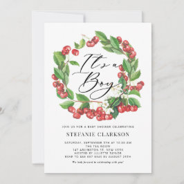 Convites Rua Rustic Red Cherries É um Chá de fraldas