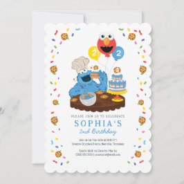 Convites Rua Sésamo | Bolo de Aniversário do Cookie Monster