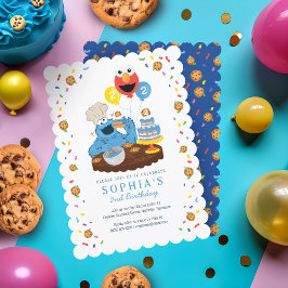 Convites Rua Sésamo | Bolo de Aniversário do Cookie Monster