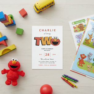Convites Rua Sésamo   Elmo - Segundo Aniversário