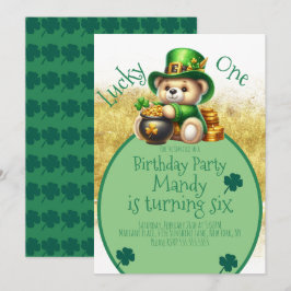 Convites Rua.Urso do Dia de Patrick Belo Aniversário Feliz