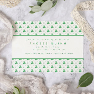Convites Rua Verde do Shamrock. Chá de panela irlandês de P