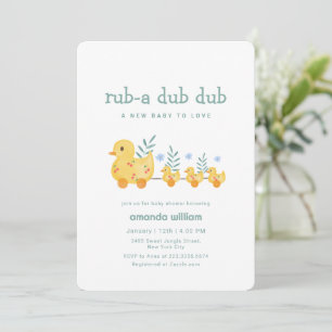 Convites Rub A Dub Dub Cherry Mamãe Pato Churrasco de Bebê