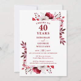 Convites Rubis Comemora 40 Anos de Aniversário de Casamento