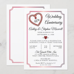 Convites Rubis   Diamantes 40º Festa de Aniversário de Casa