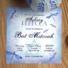 Convites Rubor Azul, Dusty Quente Bat Mitzvah