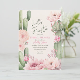 Convites Rubor de Cactus rosa Festa Boho Verdejante Nupcial