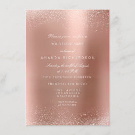 Convites Rubor em Rosa Dourado Brilho Areia Casamento Anive