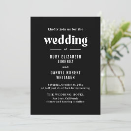 Convites Ruby Black Modern Wedding