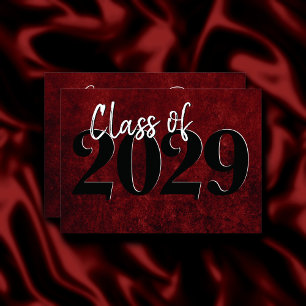 Convites Ruby Crimson Red   Ano clássico de graduação