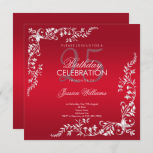 Convites Ruby Red Decoration 25 Birthday