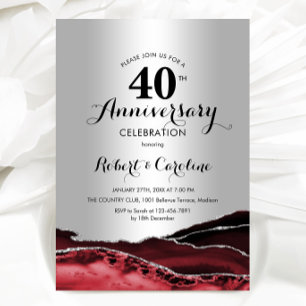 Convites Ruby Red Silver 40º Aniversário