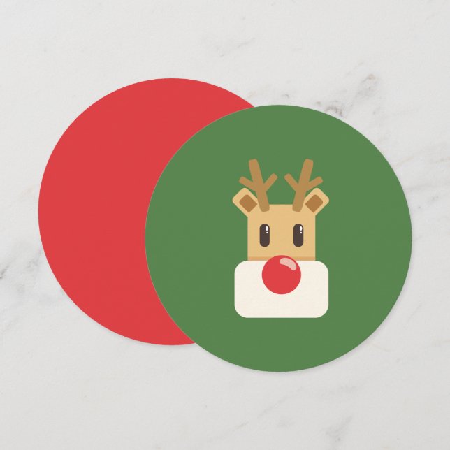 Convites Rudolph, o Rena de Nariz Vermelho (Frente/Verso)