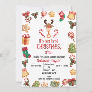 Convites Rudolph Reindeer, CHRISTMAS Baby Meed & Greet