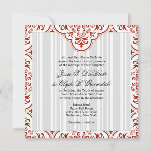 Convites Rufous Wedding Damask DIY