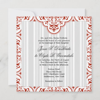 Convites Rufous Wedding Damask DIY