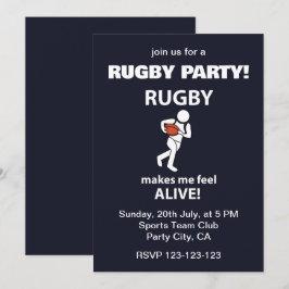 Convites Rugby Me Faz Me Sentir Vivo Festa de Rugby