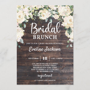 Convites Ruptura brava-brava de rosas brancas de madeira ve