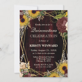 Convites Ruptura Rústica Girassóis Caça Cinto Cinto Cerrado