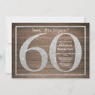 Convites Rusic Surprise 60º Aniversário de Silver