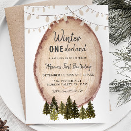 Convites Rusland Woodland Winter Onederland Birthday