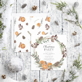 Convites Russo Boho Seco Laranja Festa de Natal