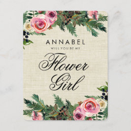 Convites Russo Burlap Winter Você Será Minha Flor Girl