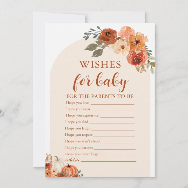 Convites Russo Cai Um Pouco De Abóbora Deseja Jogo De Bebê (Frente)