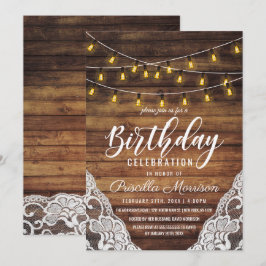 Convites Russo Country String Luz No Aniversário Da Madeira