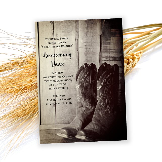 Convites Russo Cowboy Boots Dança de Salto (Criador carregado)