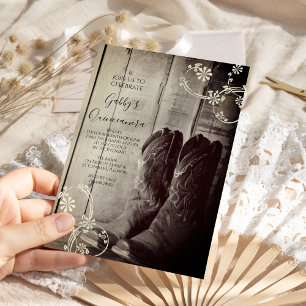 Convites Russo Cowboy Boots Partido Quinceanera Ocidental