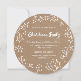 Convites Russo Kraft Paper Garland Border Festa de Natal