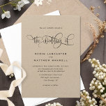 Convites Russo Moderno Elegante Kraft, Casamento Caligráfic<br><div class="desc">Aprecie seus convidados com este elegante convite do Kraft Wedding com detalhes de caligrafia manuscritos únicos e modernos, tanto na frente quanto no verso. Elegante, contemporâneo, rústico, simples e minimalista design em belo papel Kraft. Ecologicamente favorável, com 30% de conteúdo para o consumidor poste e 100% de energia renovável. Parte...</div>