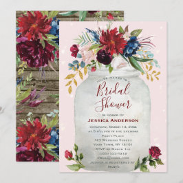 Convites Russo Rosa Burgundy Dourado Chá de panela Mason Ja