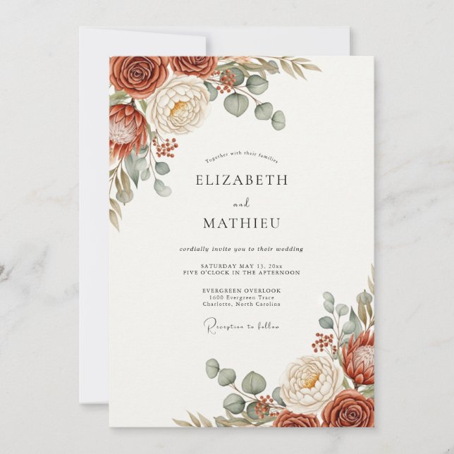 Convites Rust Captivating Bohemian Wedding (Frente)