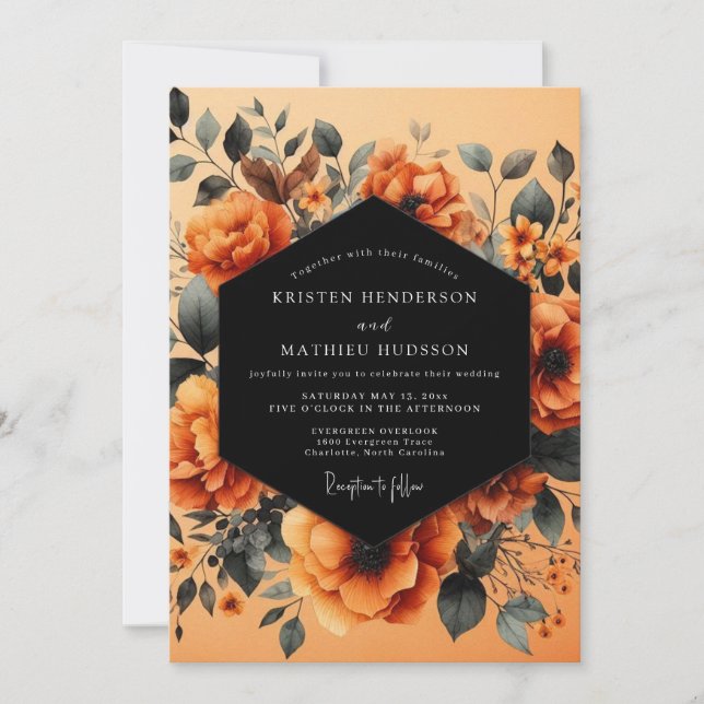 Convites Rust Indigo Autumnal Wedding (Frente)